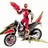 A pixelated image of a red-suited figure riding a motorcycle with text reading 'That's me' on the right.