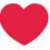 Solid red heart shape with smooth curved edges on a white background, no additional visual elements or text.