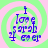 Four identical display blue text reading "I love arab ever" over a green and pink spiral background with pixelated edges