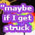 "maybe if I get stuck by lighting I'll turn into a MERMAN" text in white pixelated font on purple rectangles over rainbow and dark background.