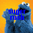 Blue pixelated character with large eyes and open mouth against orange background, overlaid with blue text reading 'suger nish'.