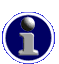 Blue circular icon with white border containing a gray lowercase 'i' symbol and small sphere on top, displayed in multiple variations