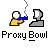 Pixelated icon shows two figures: one in yellow shirt holding blue pipe with smoke, another in gray silhouette; text below reads 'Proxy Bowl' in blocky font.