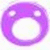 Purple circular icon with two white dots for eyes and a large white oval mouth, next to black text reading WHAT? on a white background.