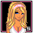 Pixel art contact sheet of a blonde female character in pink and white country-style dress across multiple frames showing full body, torso, legs, head, text elements, and partial views with consistent color scheme and branding marks.