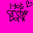 Pixelated text 'Hot Orchid Dark' on bright pink background with a heart symbol above the text in the first frame.