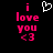 Pixelated text 'i love you <3' in bright pink on black background with a white heart symbol above the text.