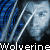 repeated Wolverine images with blue and black striped background, white claw lines, and text reading "Wolverine" in white and blue