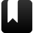 Black and white pixelated bookmark icon with a central vertical white stripe and a triangular cutout at the bottom center.