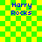 Green and yellow checkered background with blue text reading "Harry Rocks" in four identical quadrants.