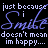 A 48x48 pixel animated contact sheet showing six repeated frames of a text-based icon with blue and white lettering on black background, displaying the phrase "just because i Smile doesn't mean im happy..." in varying font styles across sampled frames.
