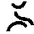 Black pixelated symbols on gray background: curved lines, X shape, and two S-shaped forms with varying stroke thicknesses.