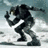 Pixelated image of a figure in motion with cyan text elements on black background, including 'OMG' and 'Halo 3'.