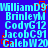 Blue background with light blue text displaying multiple usernames in a pattern, each repeated across and