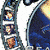 Animated sequence showing a character in blue and gold armor with multiple circular elements on the left side of the frame.
