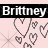 A static contact sheet showing two identical frames of a pixelated icon with pink background, black text banner, and heart symbols.