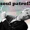 A static image shows a person in a black jacket with white trim lying down, holding a white object near their face, with 'soul patrol!' text above.