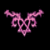 A static pixelated icon with a pink ornate symbol on the left and white text reading "1 love kyle" on the right against a black background.