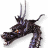 A 48x48 pixel animated buddy icon featuring a dark dragon on the left and green text 'Original Icons .com' on a dark green background on the right, displayed as a contact sheet with two frames.