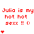 Red pixel text and heart symbols repeat across three on a white background with gray corner overlay