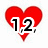 Six red heart-shaped icons with black text, arranged in two of three on a white background
