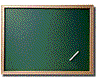 Green chalkboard with brown frame and white chalk drawing, displaying sequential text from 'W' to 'WELCOME' across six