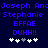 Pixelated blue text on dark blue background with white and gray star icons, showing repeated text and star patterns.