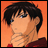 A pixelated anime-style character with brown hair and blue eyes on an orange background, next to a black panel with white text "Anime IM" and "com" in stylized fonts.