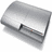 A metallic silver cylindrical object with a curved segment and visible internal structure, rendered in grayscale tones.