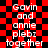 Red and black checkered background with white text reading "Gavin and annie plebz together" in two identical vertical