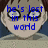 Pixelated anime-style face with wide eyes and brown hair, overlaid with blue text reading 'he's lost in this world' against a light background.