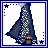 Pixel art of nine showing a character with long brown hair and blue eyes, some displaying 'rising star' text in blue pixelated font