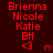 Red text on dark red background lists names and symbols in a pattern with heart icons