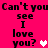 Pixelated text on bright pink background with two heart symbols, animated to alternate between white and pink hearts.