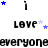 A static image displays repeated text 'LOVE' and 'everyone' with blue and light purple stars scattered around, some of which move between observations.