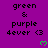 Purple background with repeated text "green & purple 4ever <3" and green heart symbols in a