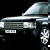 Animated sequence showing a silver SUV with 'Range' text on the right and 'Rover' text on the left against black background