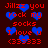 Red pixelated text on dark background with blue hearts, repeating 'Jillz you rock my socks I love u (333333)' in two