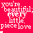 A static image with a bright red background displaying repeated white text and small heart symbols