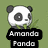 Pixelated panda icon with green background holding bamboo, text "Amanda Panda" on black banner.