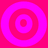 six circular target-like patterns in pink and magenta, with one containing black text reading "WOAH!" on a solid gray background