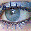 Six distinct eye images arranged in a , each with unique color schemes and eyelash details
