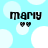 Light blue background with white circles; four identical text blocks reading 'mamy' in black pixelated font above two small heart symbols.