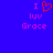 Blue background with pink text and a red heart symbol, showing two versions of the same design side-by-side.