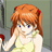 Pixelated anime-style character with orange pigtails and red hair ties in a yellow sleeveless dress, next to black background with white text "Anime IM" and stylized "AIM" logo.