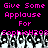Pixelated text in bright pink reads "Give Some Applause For SophieH20s" over a black background with a grayscale crowd of raised hands.