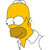 Pixelated yellow cartoon character with large white eyes, brown facial hair, and a white shirt, viewed from the side against a plain background.