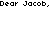 Pixelated text message on white background with gray rectangle, reading 'Dear Jacob,', 'I win.', and 'Sincerely, Edward' in black block letters.