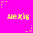 A static image with a bright pink background featuring repeated yellow text 'aexis' and scattered star-shaped pixel clusters in yellow and pink.