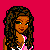 A 4x3 contact sheet of pixel art frames showing a cartoon woman and "WILD CHILD" text in various color combinations against a solid pink background.